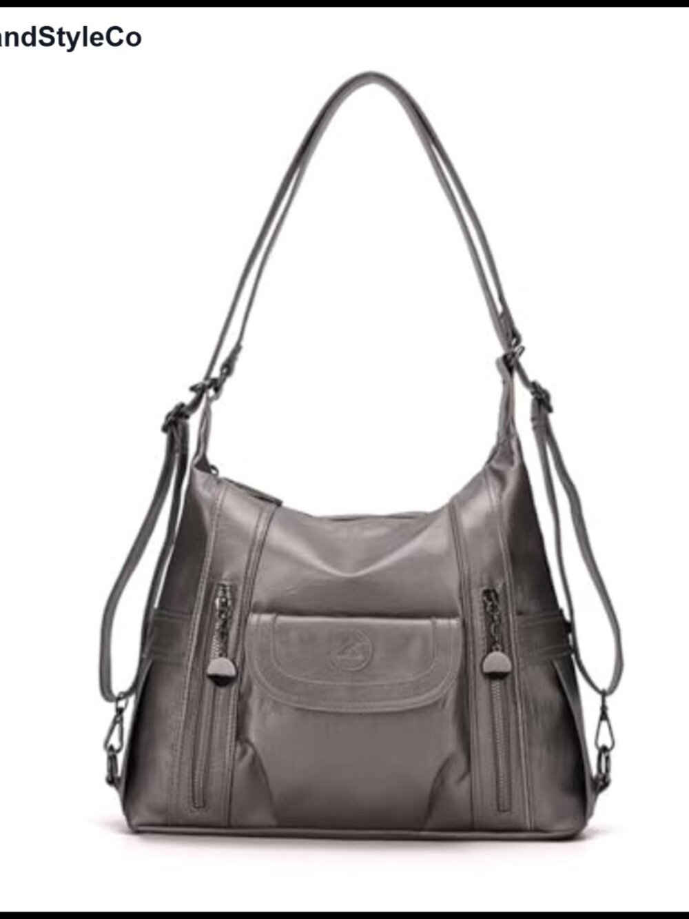 Soft PU Leather Women's Tote Bag Hobo Shoulder Bag Large Capacity Daypack